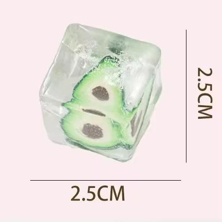 Mini Fruit Ice Cube Squishy - Sent at Random