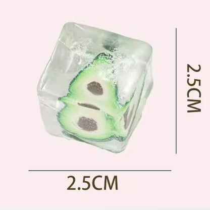 Mini Fruit Ice Cube Squishy - Sent at Random