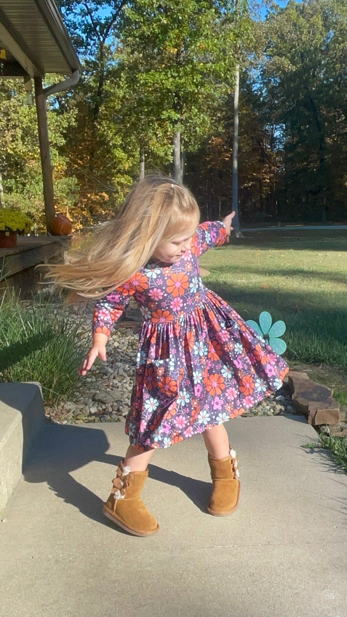 Haunted Garden 3/4 Sleeve Pocket Twirl Dress