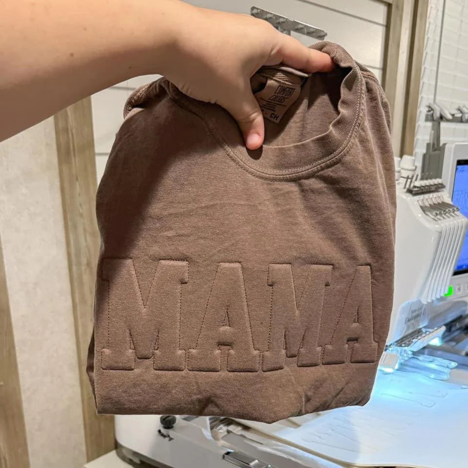 Mama Embossed Tee or Crewneck