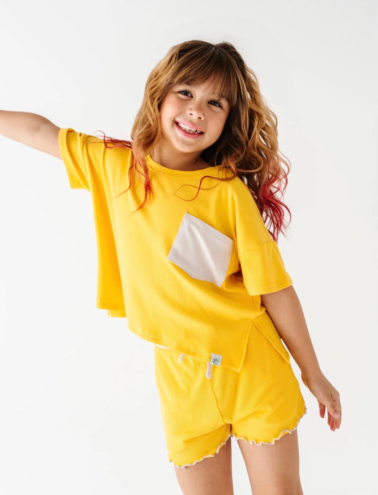 Lemon Drop | Boxy Crop + Shorts Rib Set