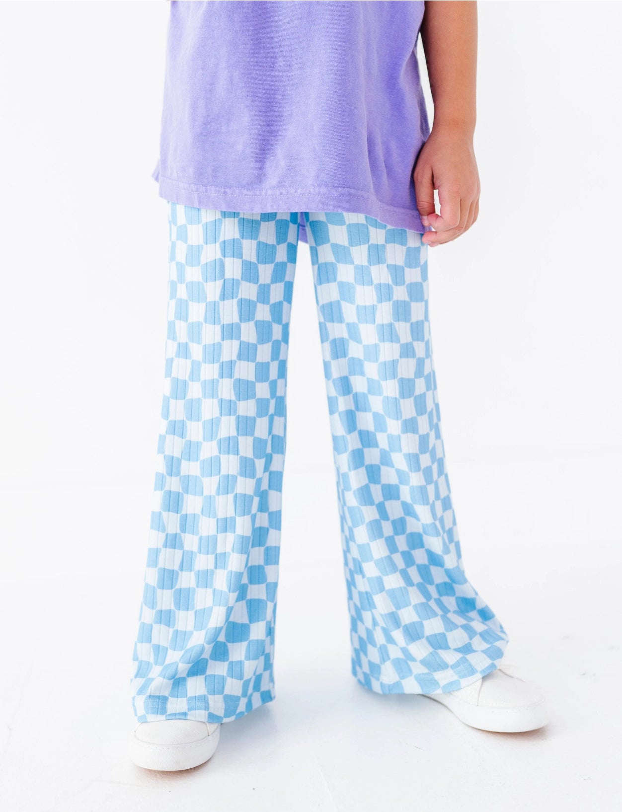 Blue Babe Check | Wide Leg Pants