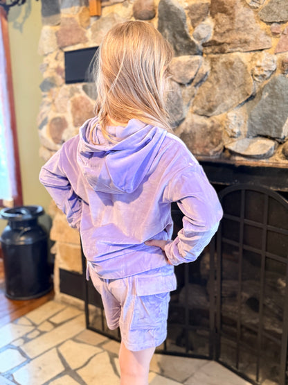 Tween Girls Velour Hoodie & Shorts