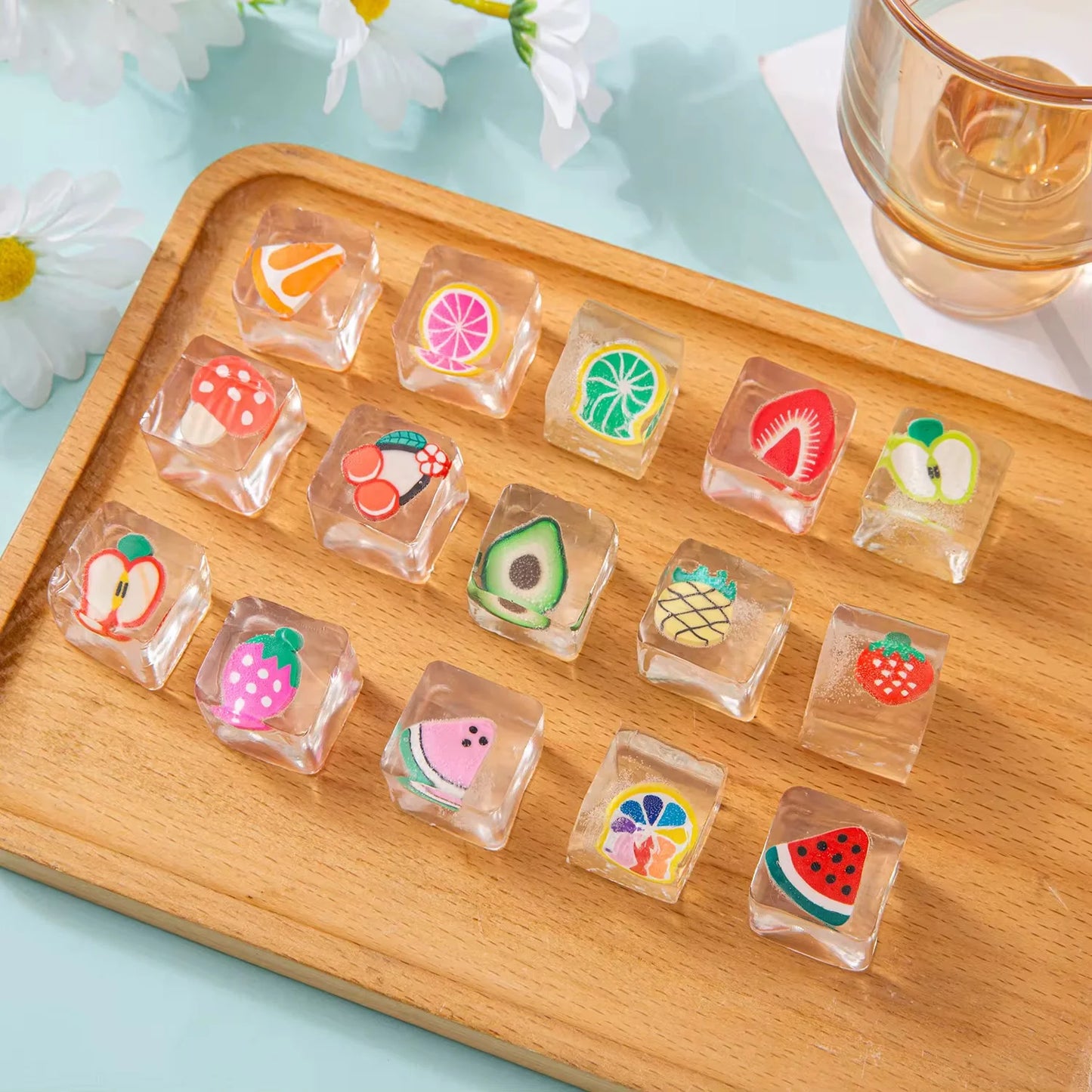 Mini Fruit Ice Cube Squishy - Sent at Random