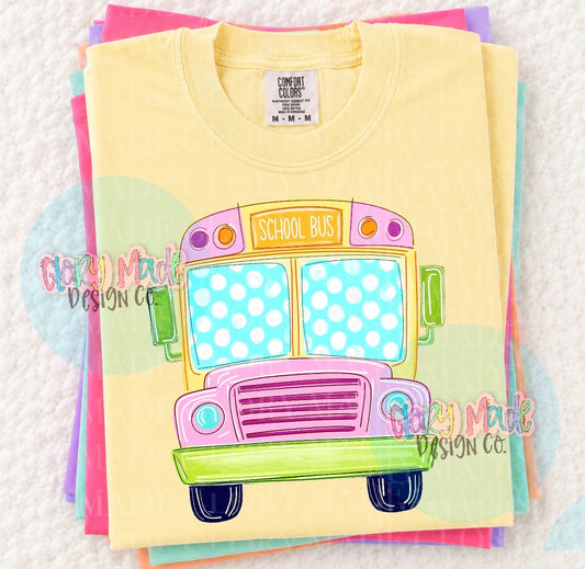 School Bus Doodle Tee