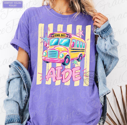 School Bus Aide Doodle Tee