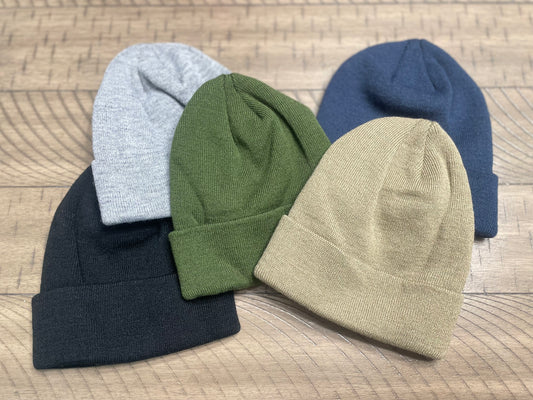 Kids Solid Beanie w/custom patch