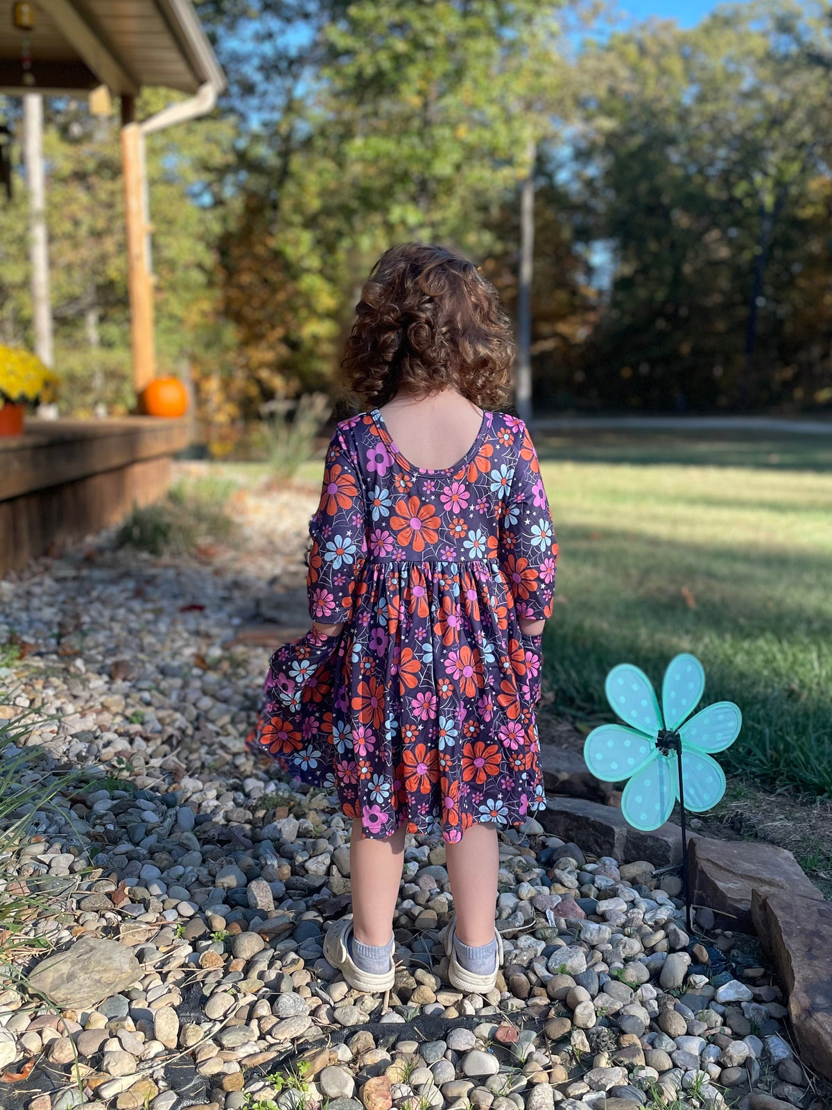Haunted Garden 3/4 Sleeve Pocket Twirl Dress