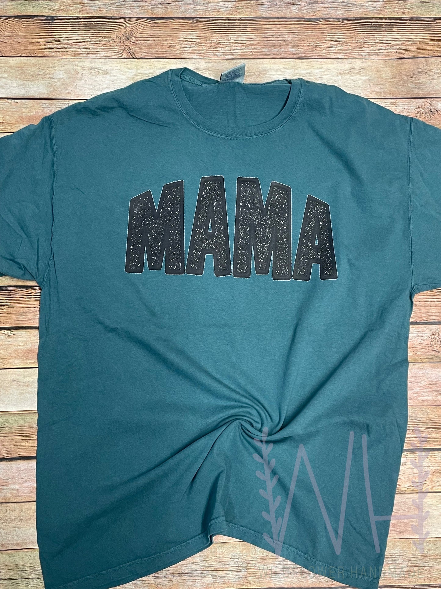 Faux glitter mama