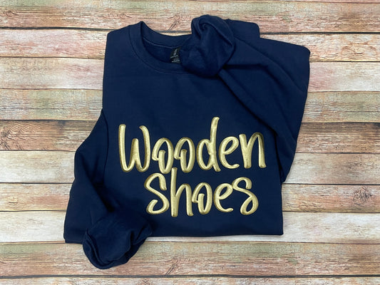 Gold Puff Wooden Shoes