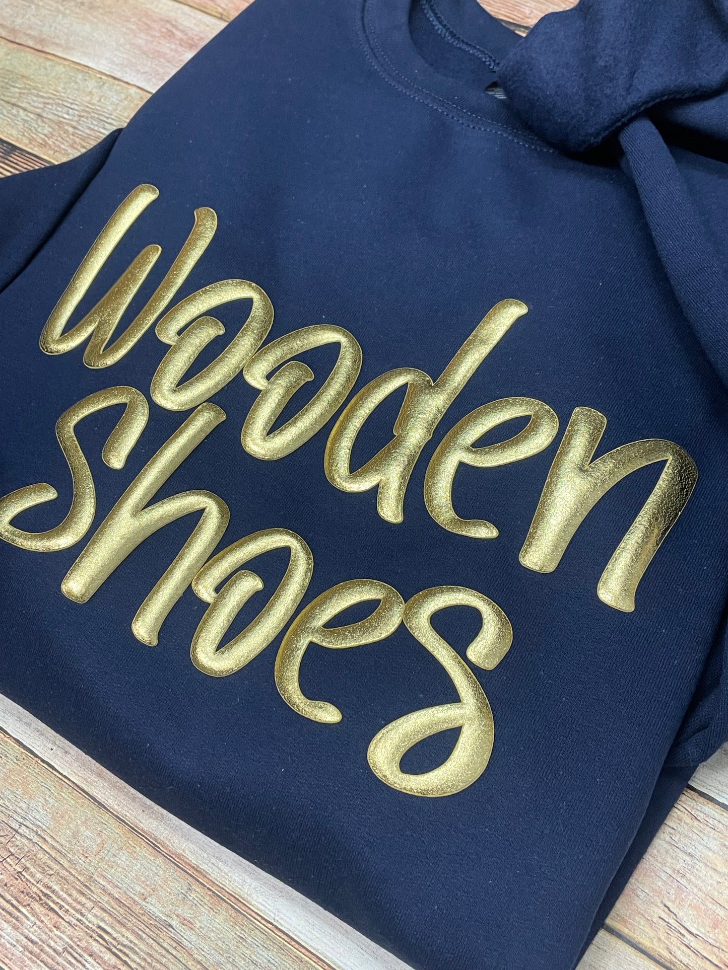 Gold Puff Wooden Shoes