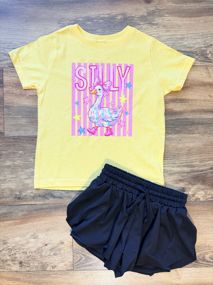 Girls Black Butterfly Shorts