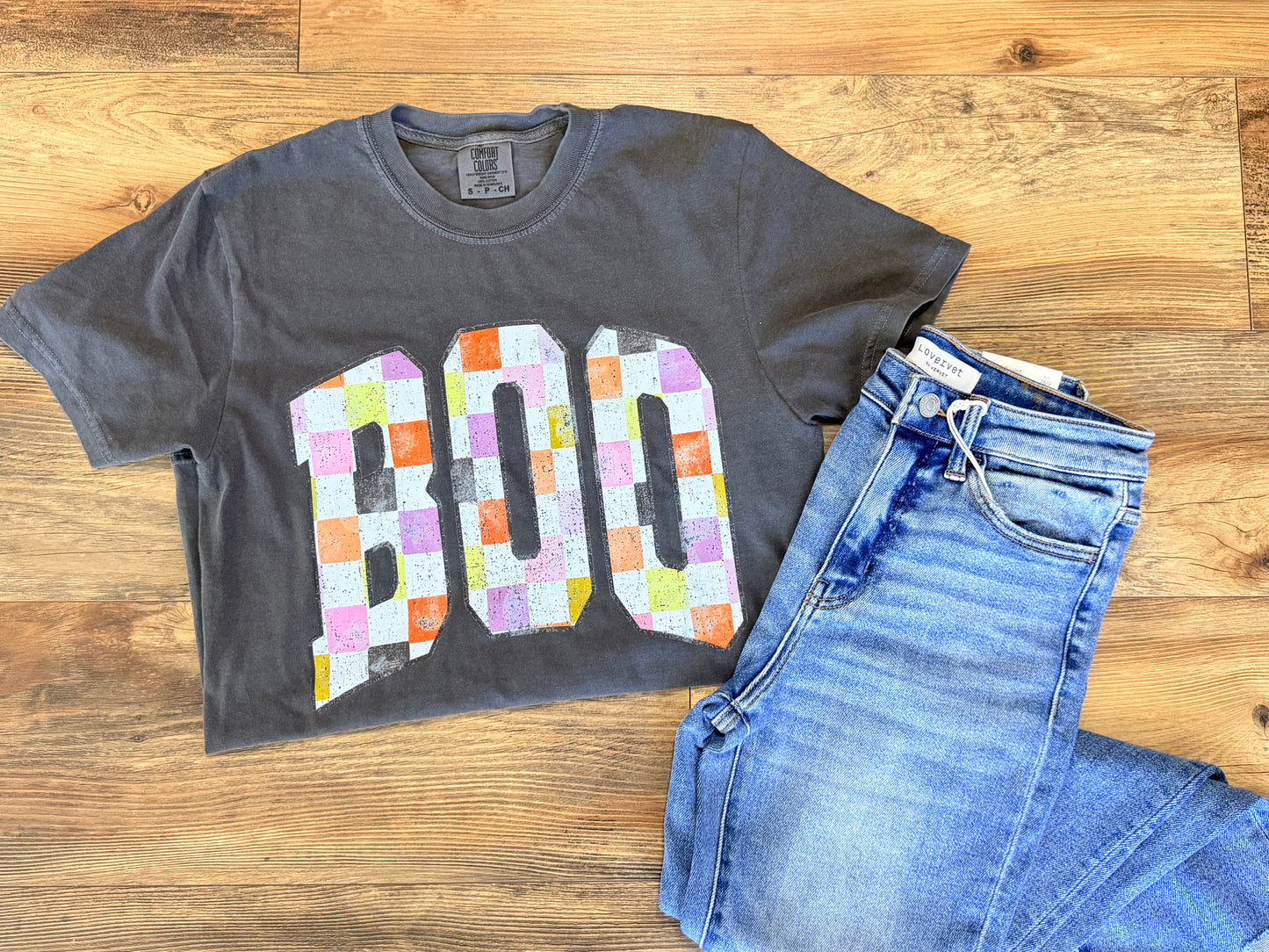 Checkered Boo Tee