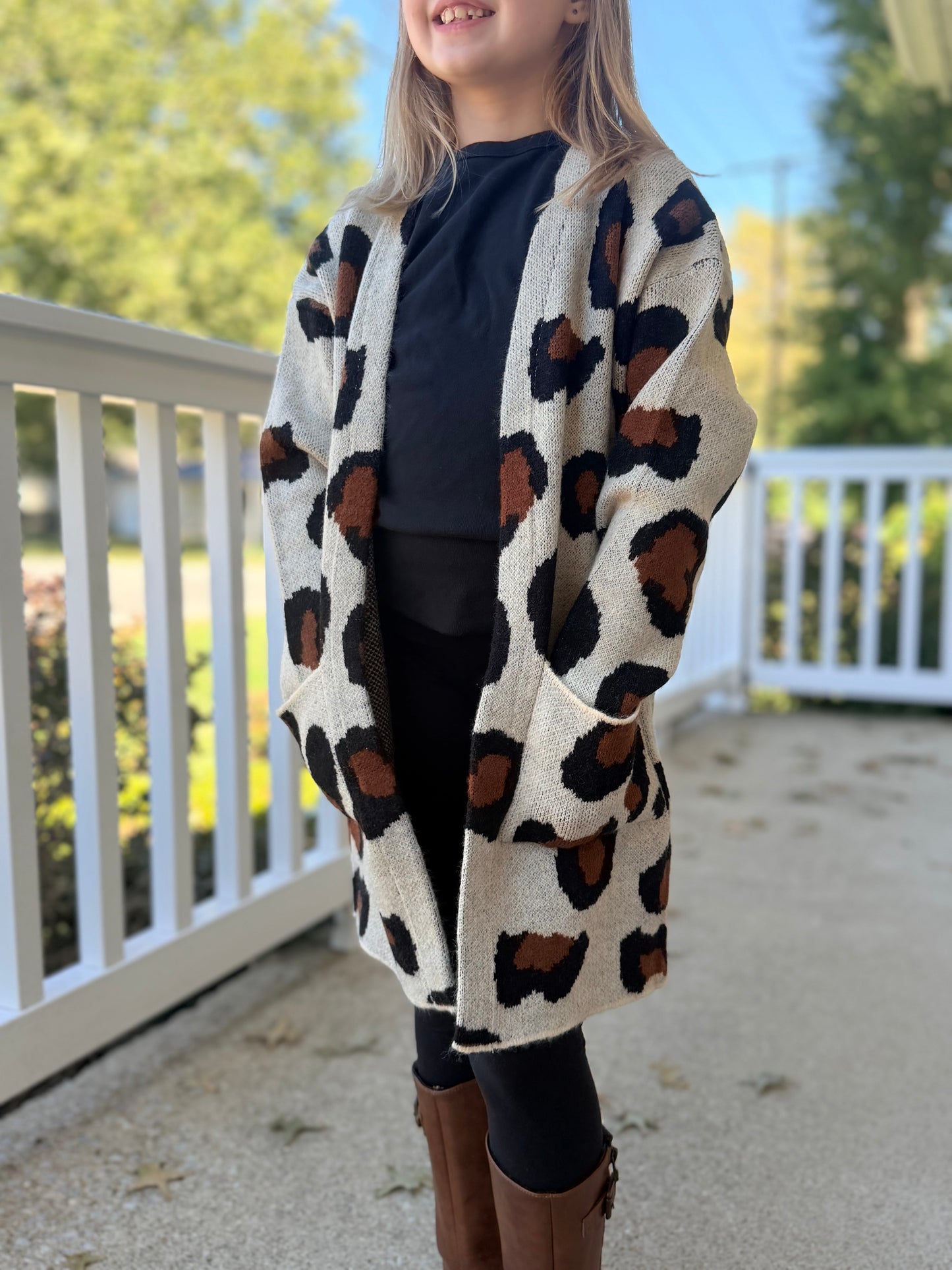 Girls Leopard Cardigan