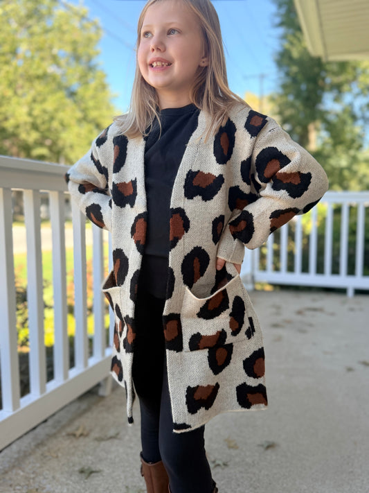 Girls Leopard Cardigan
