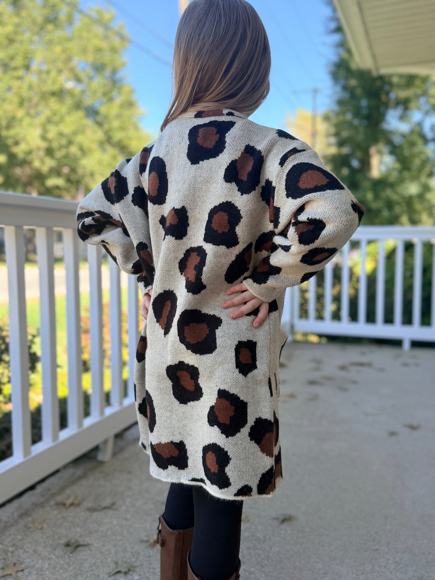 Girls Leopard Cardigan
