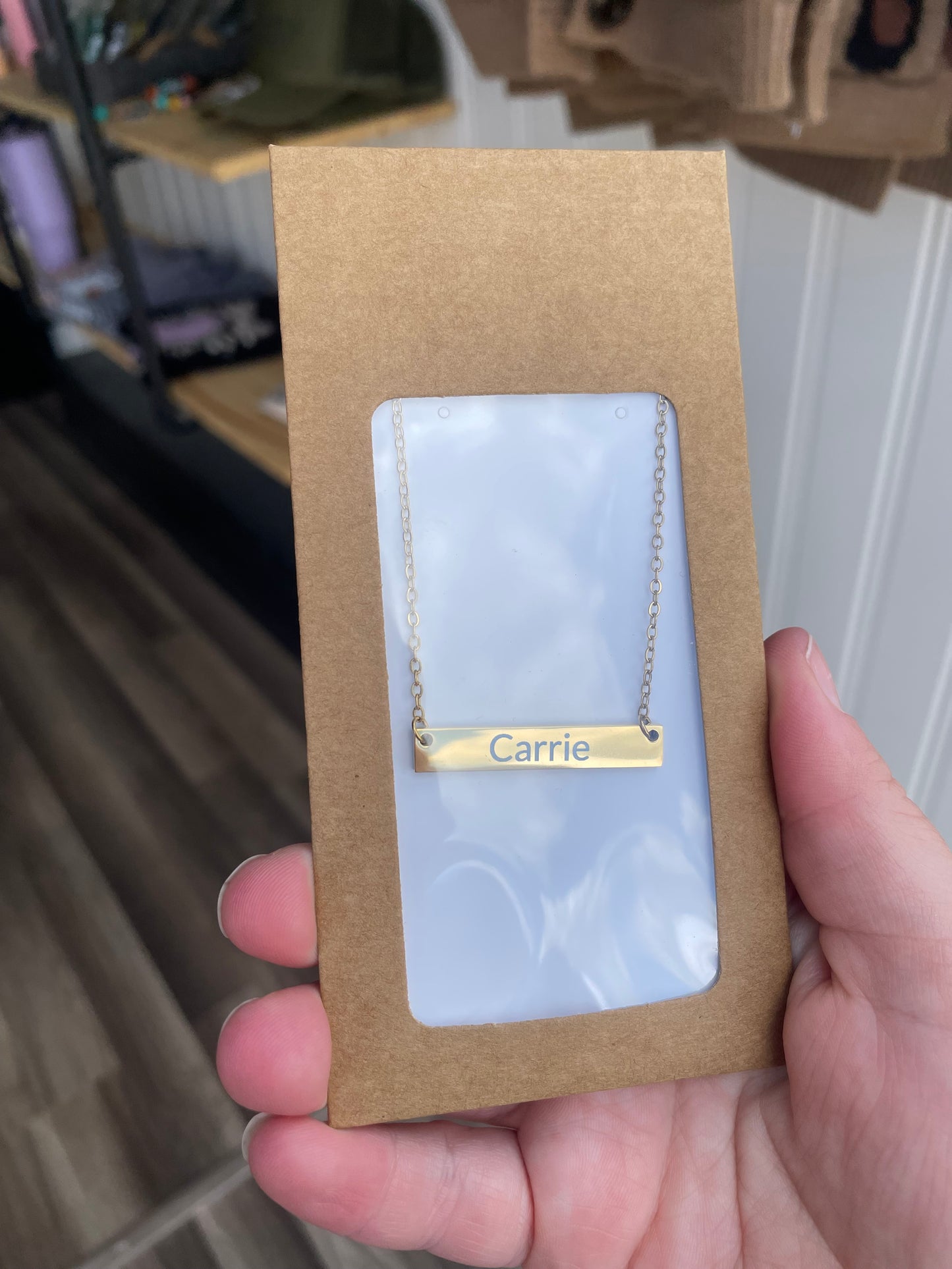 Custom Engraved Bar Necklace