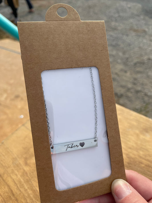 Custom Engraved Bar Necklace