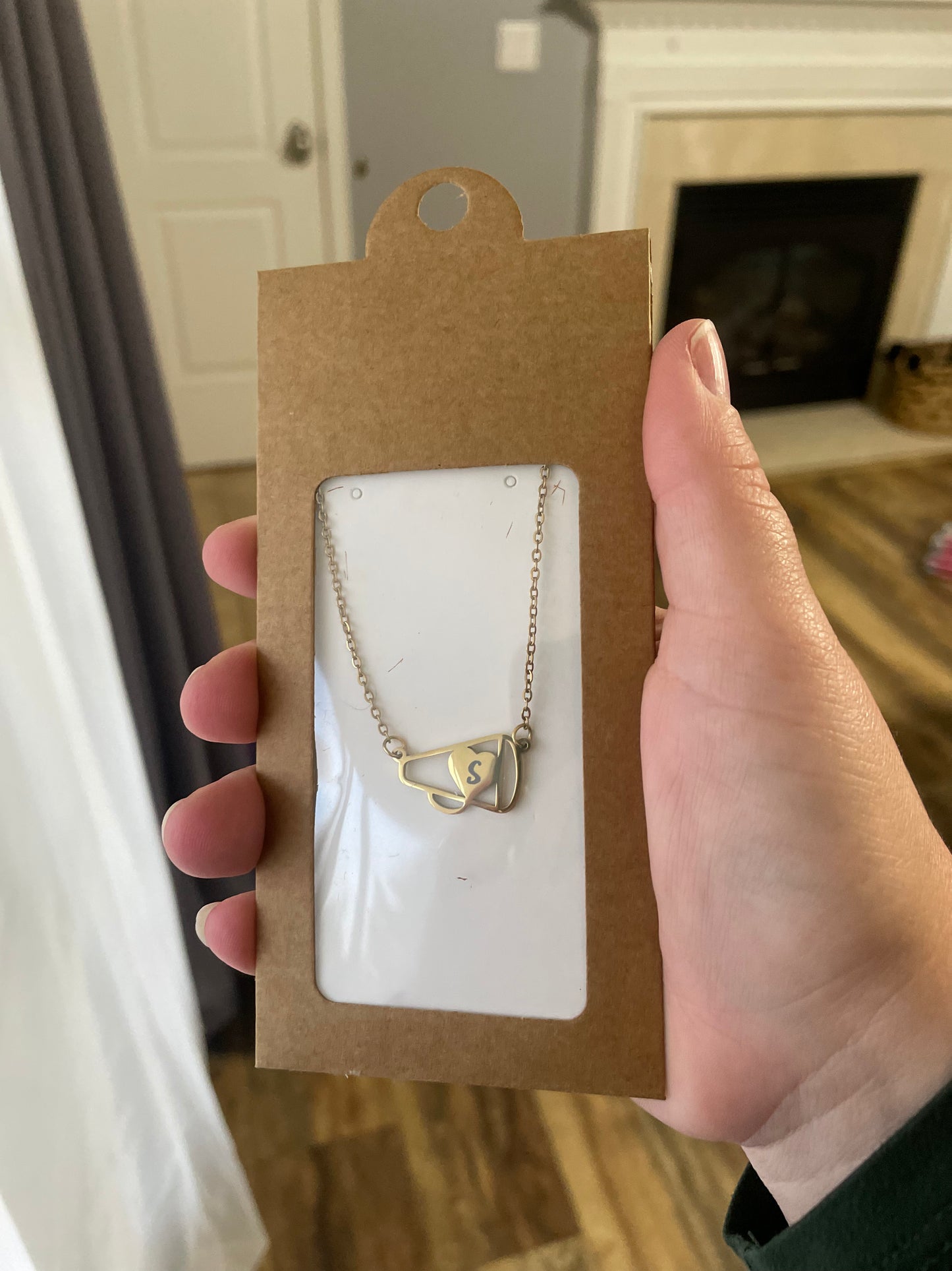 Custom Engraved Cheer Megaphone Pendant Necklace