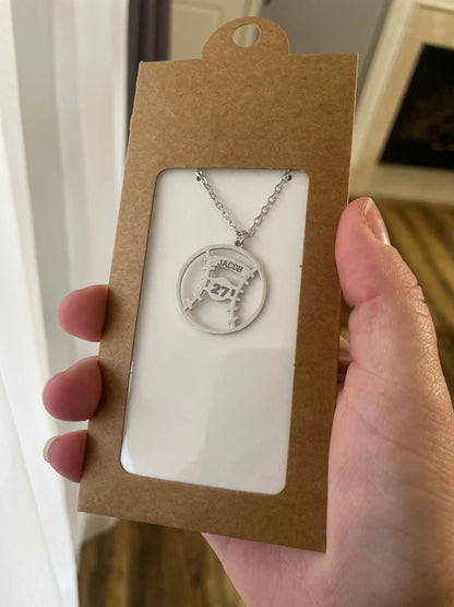 Custom Engraved Baseball/Softball Pendant Necklace