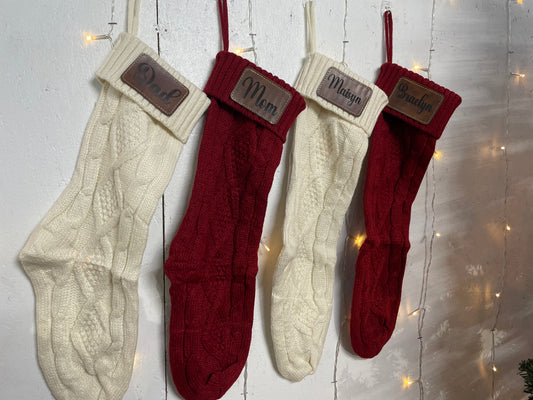 Stocking with Custom Engraved Patch