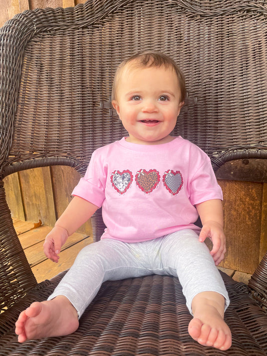 Girls Valentine Hearts Shirt