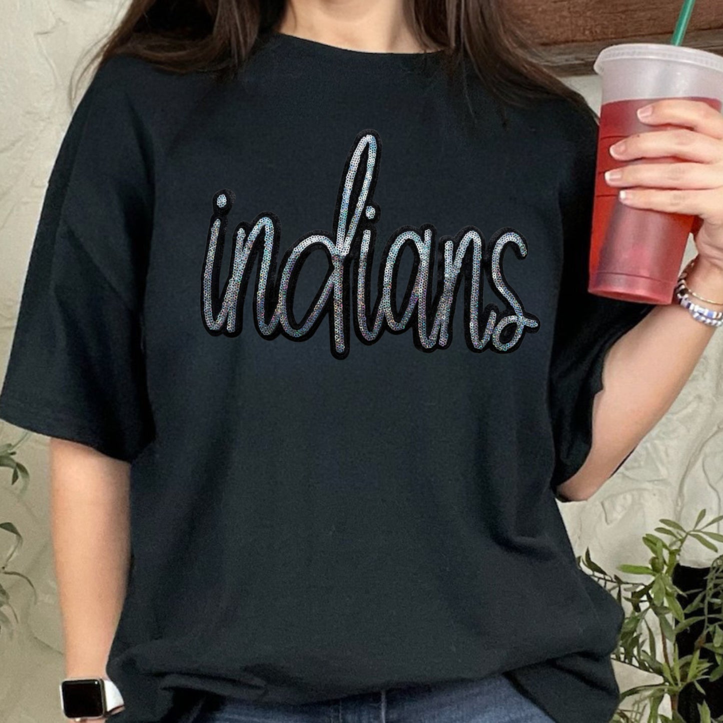 INDIANS Chenille Patch Sweatshirt