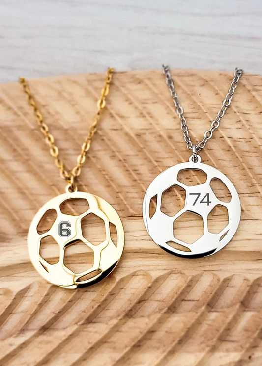 Custom Engraved Soccer Pendant Necklace