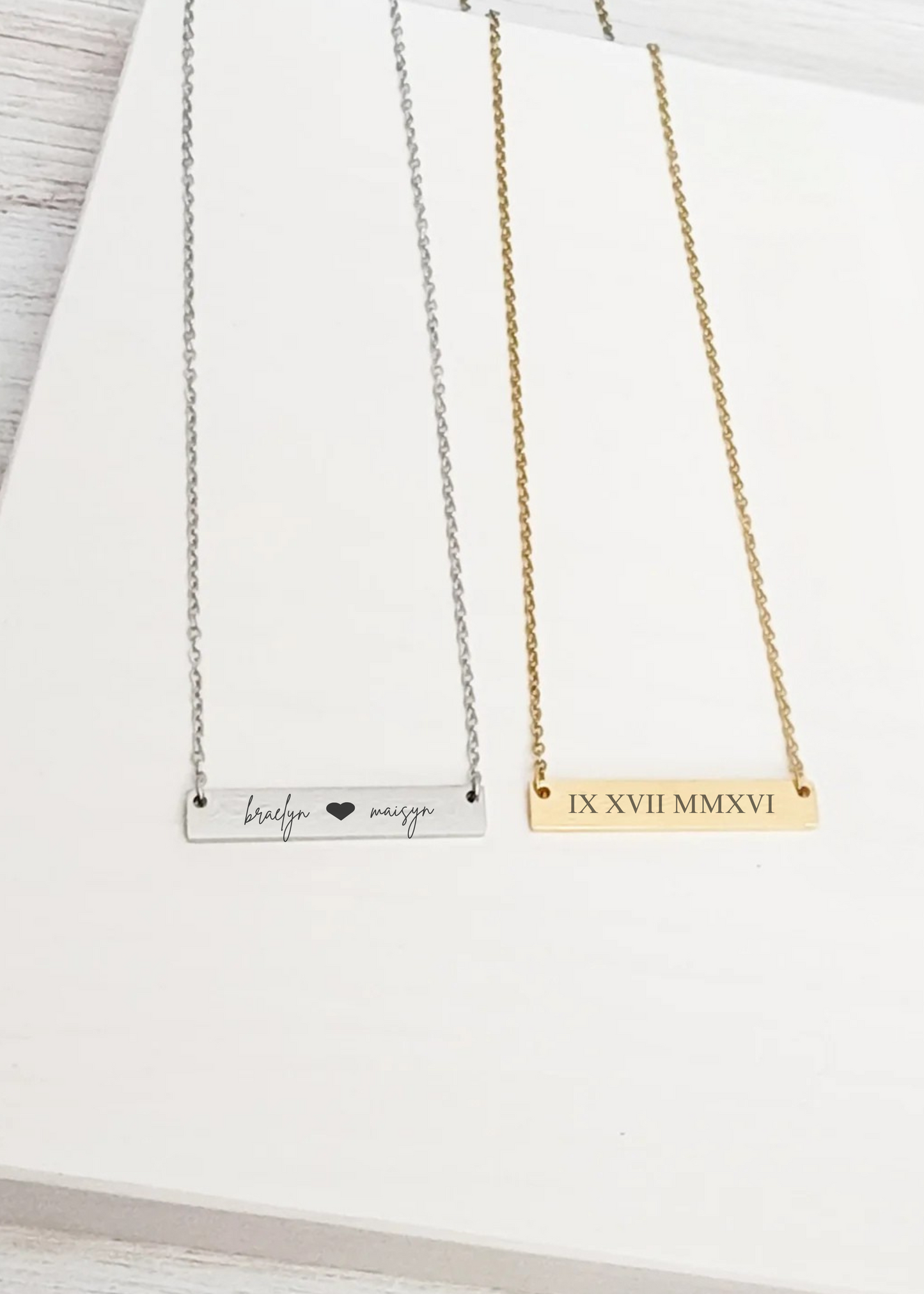 Custom Engraved Bar Necklace