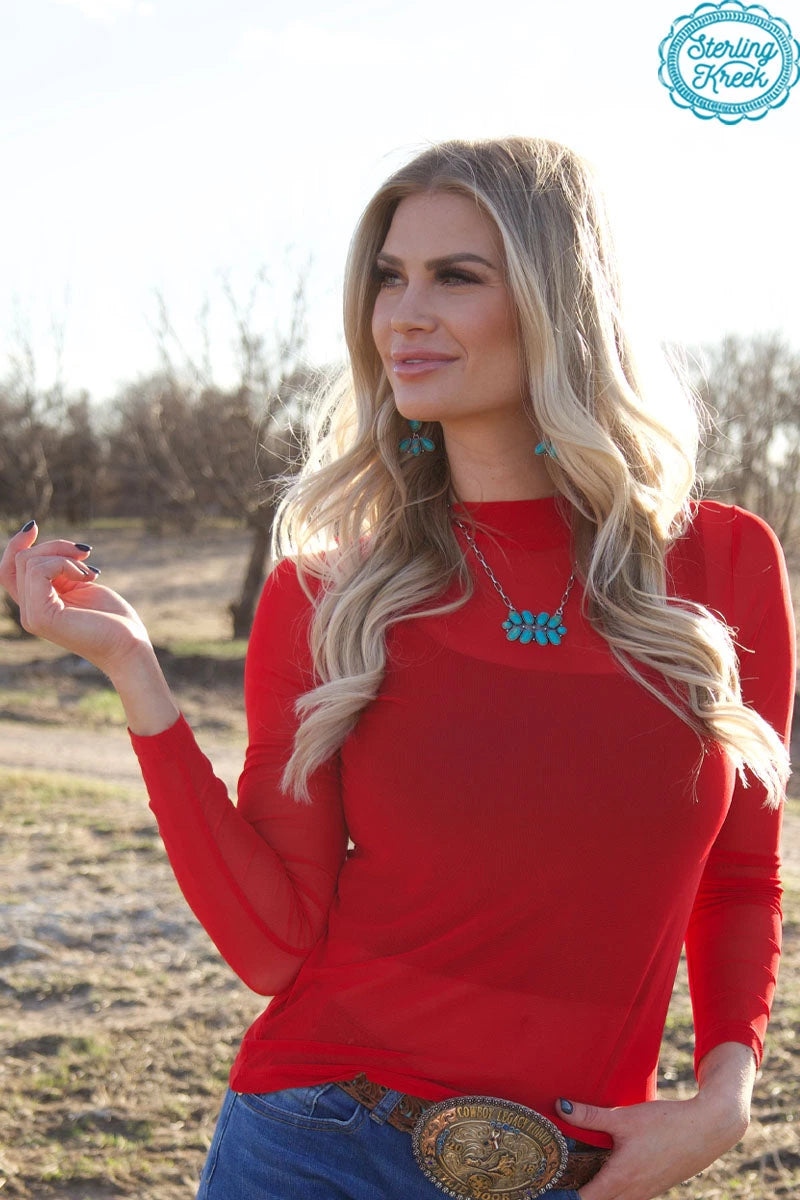 Red Mesh Top