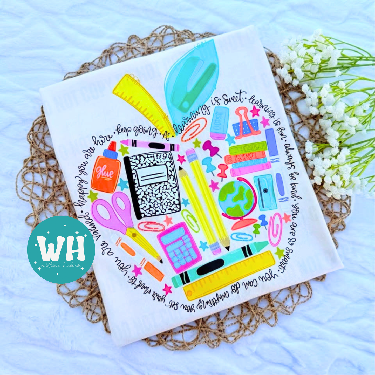 School Supply Affirmation Apple Tee