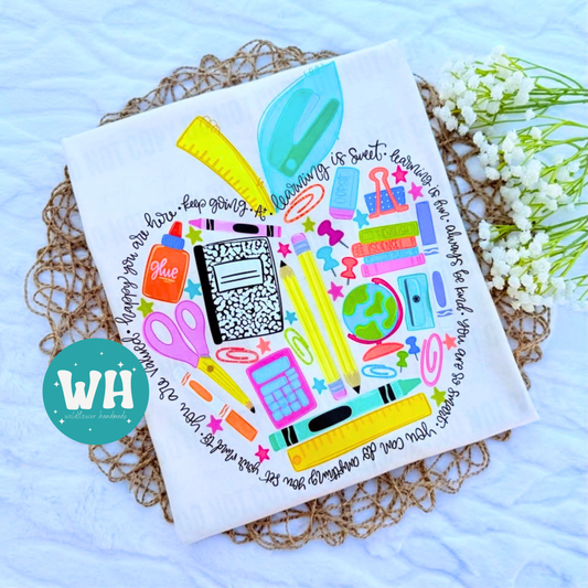 School Supply Affirmation Apple Tee