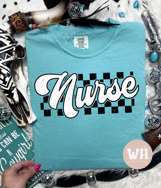 Nurse checkered tee