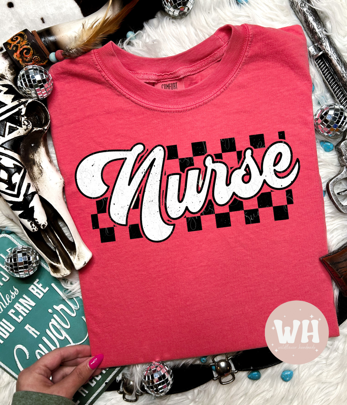 Nurse checkered tee