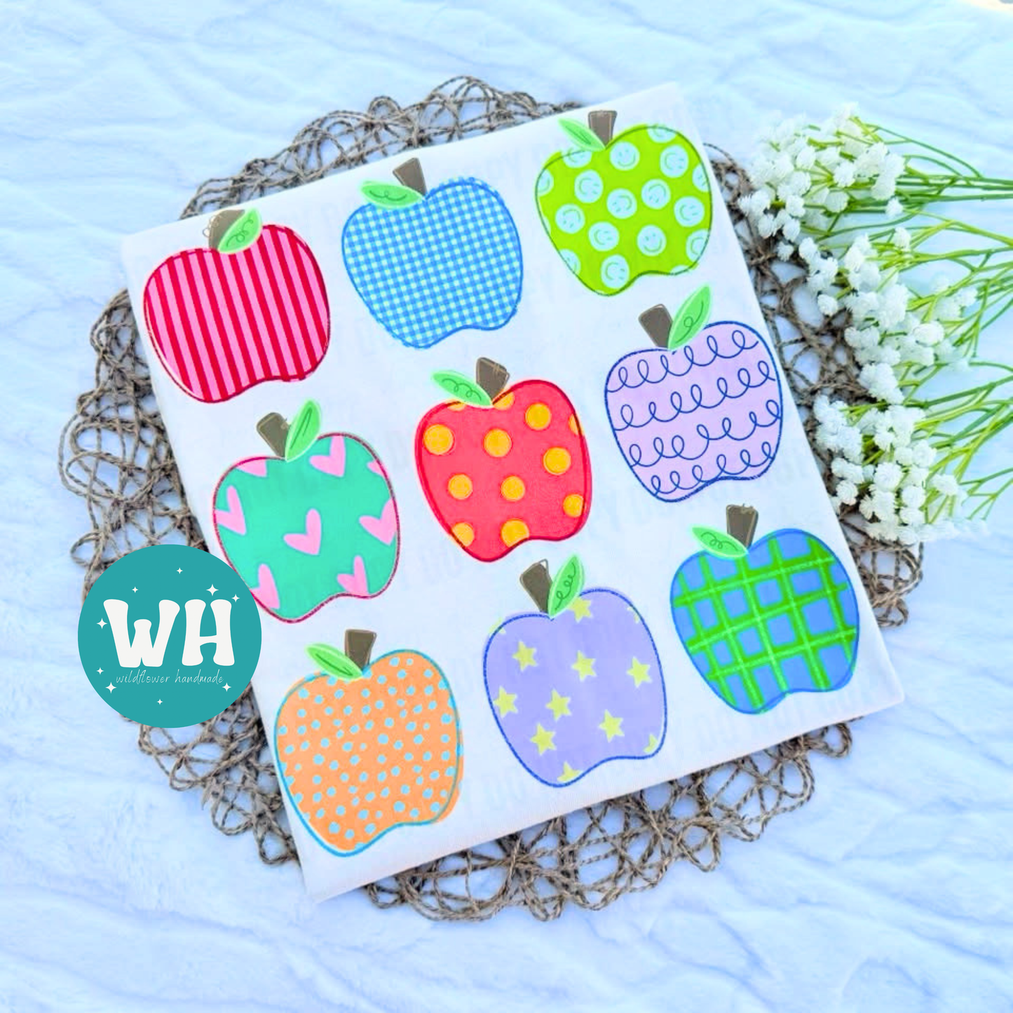 Apples Grid Teacher Tee