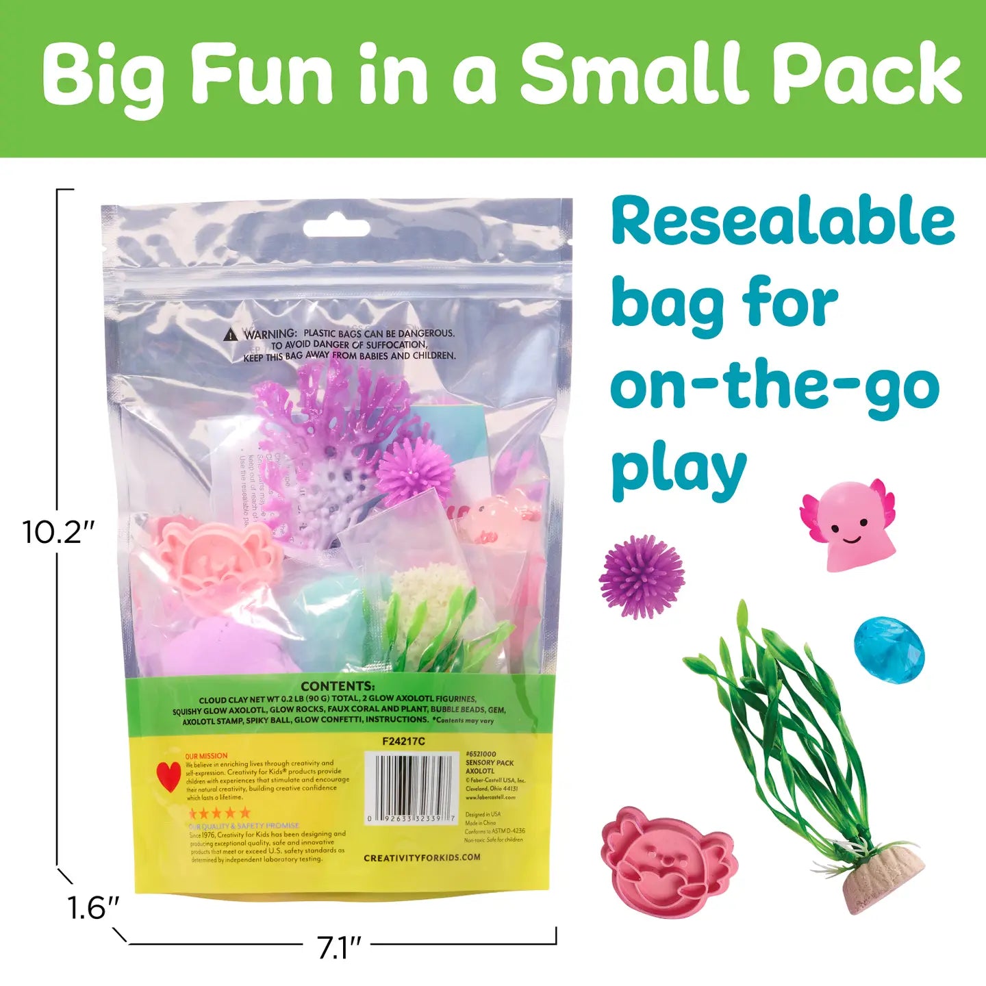 Sensory Pack Axolotl Play Kit For Kids