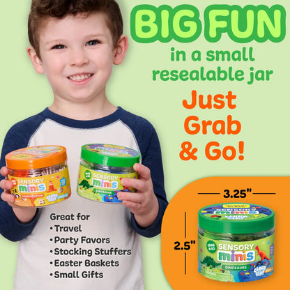Sensory Mini Play Kit Jar with Cloud Clay: Dinosaur Theme