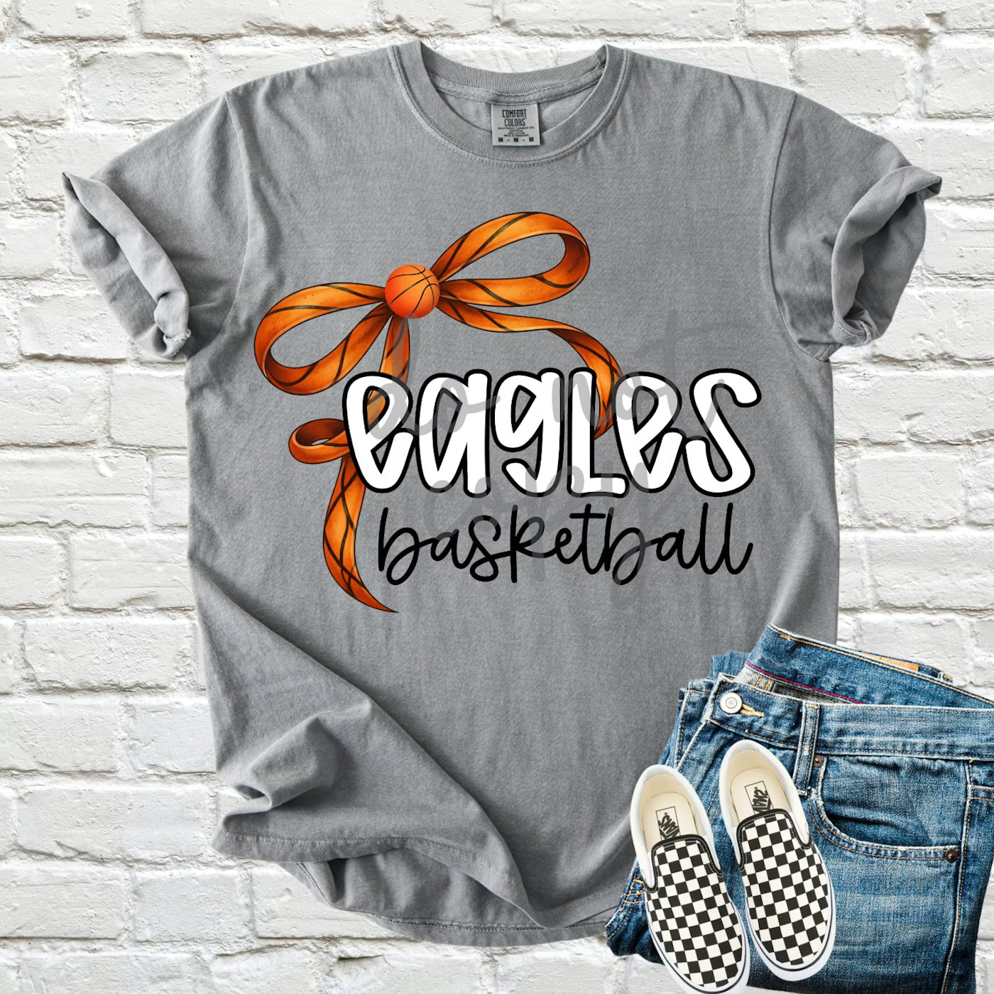Basketball Bow Spiritwear | Customized to your Mascot! | Tee or Crewneck