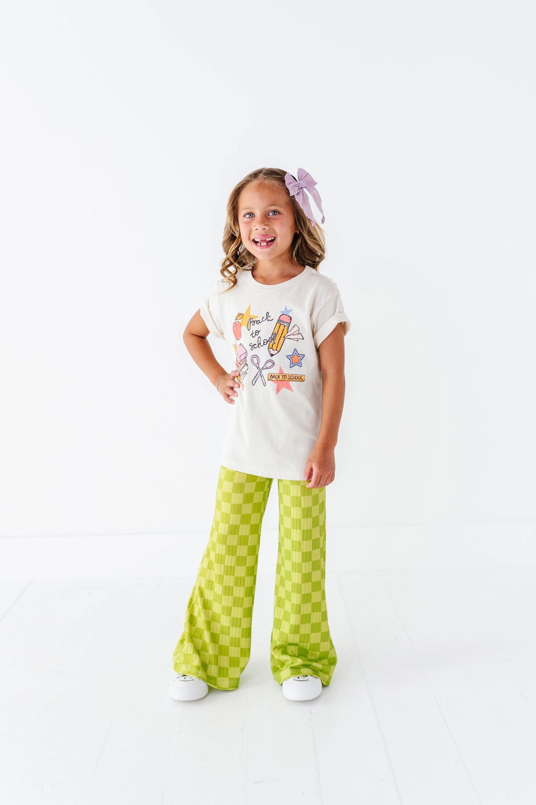 Green Apple Check | Wide Leg Pants