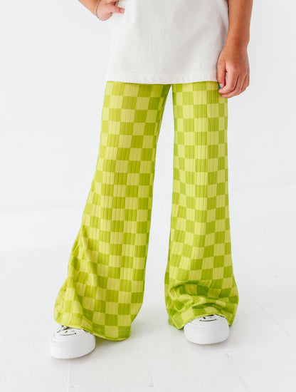 Green Apple Check | Wide Leg Pants