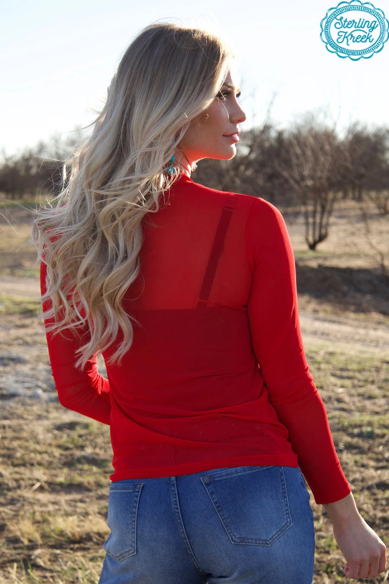 Red Mesh Top