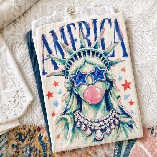 Bubble Gum Statue of Liberty Tee