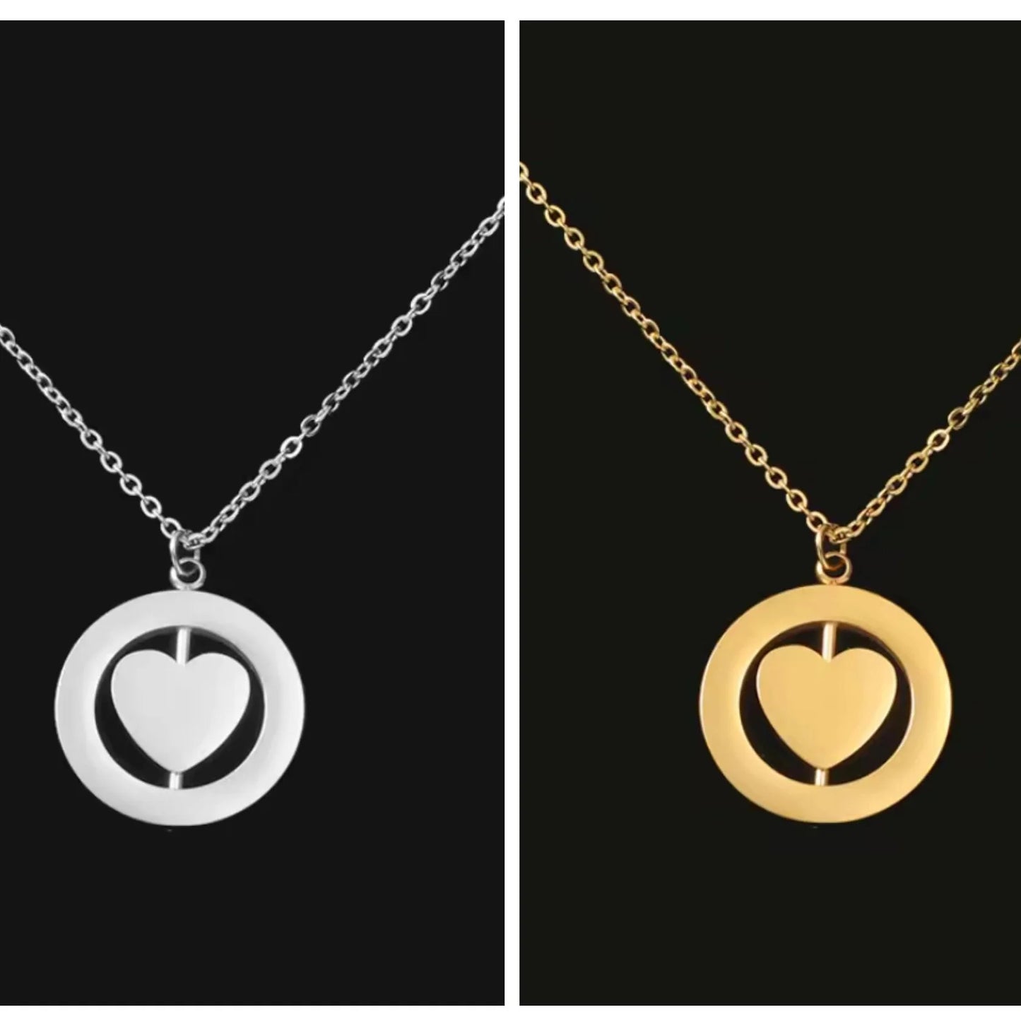Custom Engraved Rotating Heart Necklace