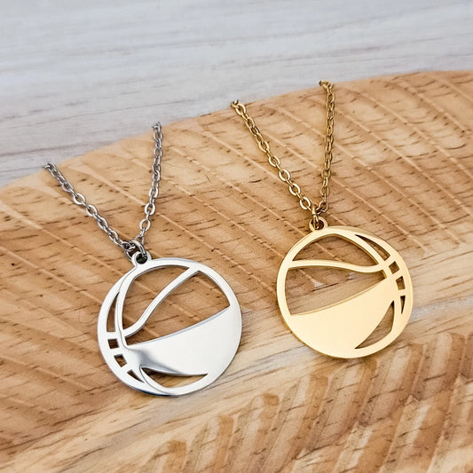 Custom Engraved Basketball Pendant Necklace