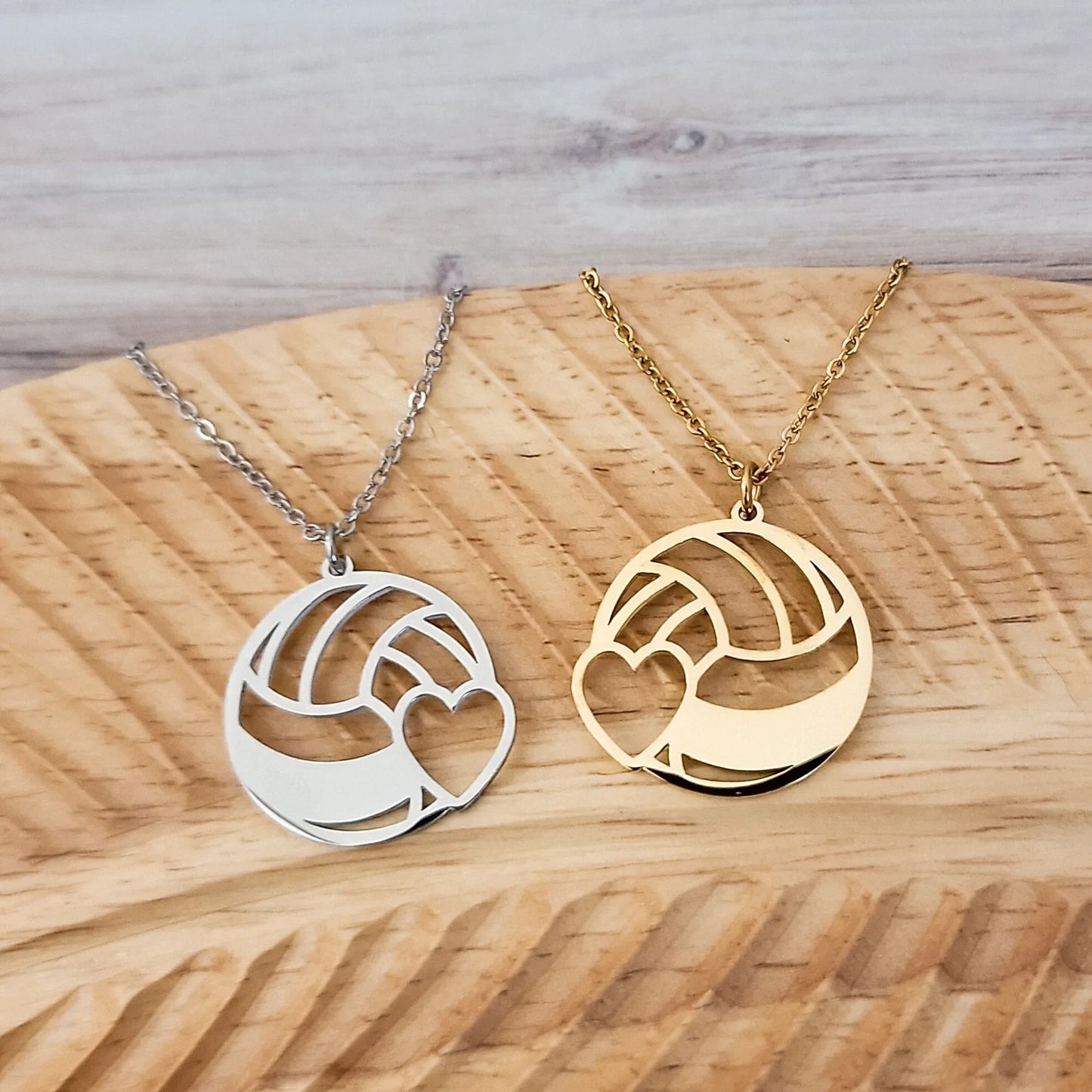 Custom Engraved Volleyball Pendant Necklace