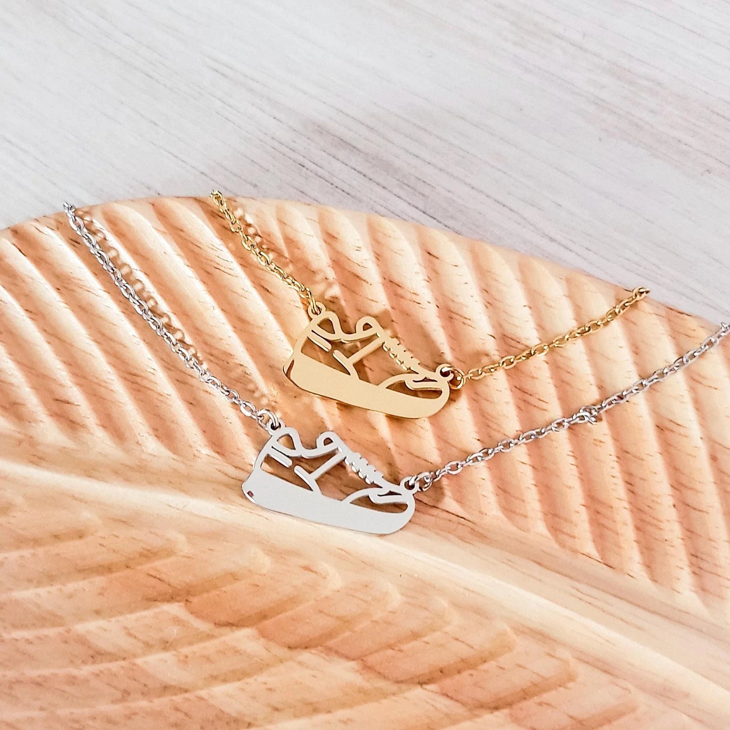 Custom Engraved Running Shoe Pendant Necklace