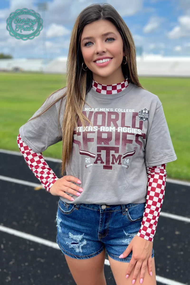 Pep Rally Mesh Top Maroon