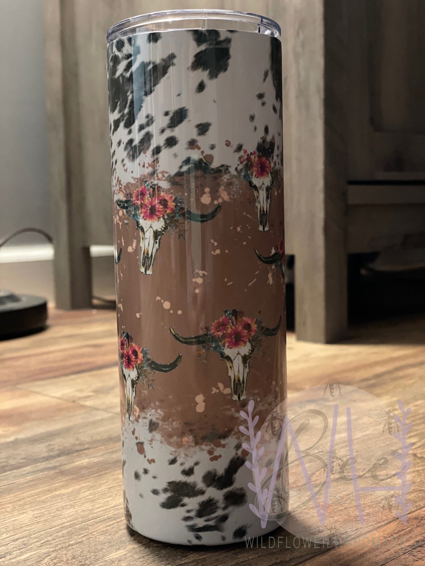 Cowhide and Boho Cowskulls Tumbler