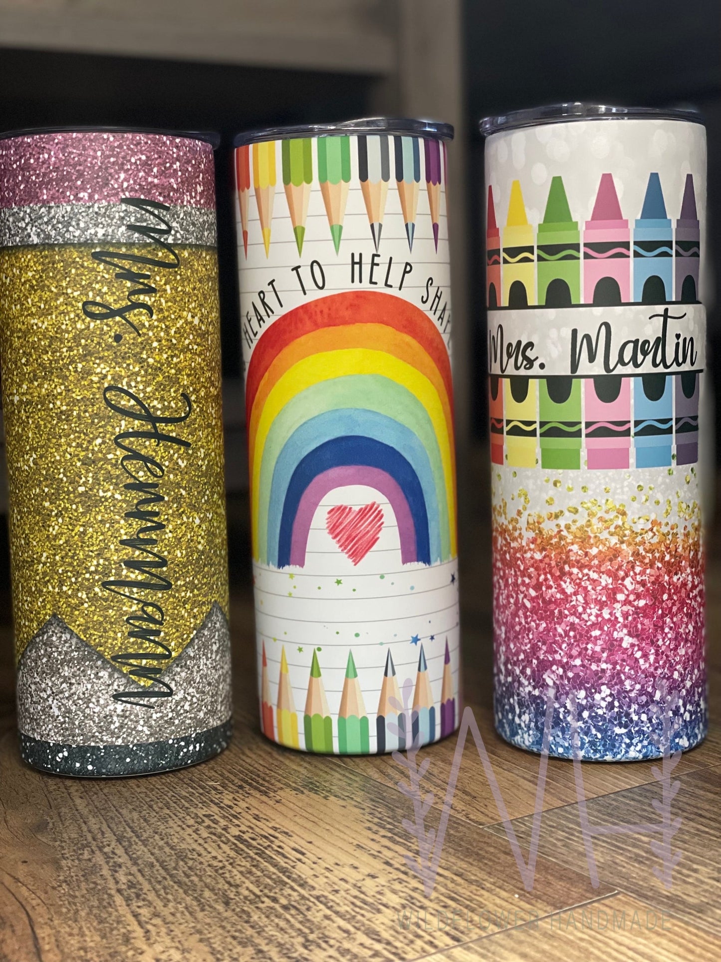 Faux Glitter Pencil Tumbler