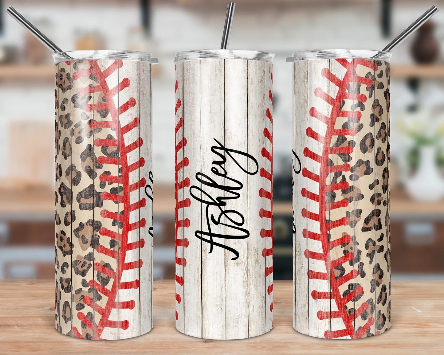 Leopard Baseball Tumbler